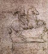 LEONARDO da Vinci Study fur the Sforza-Reiterstandbild oil on canvas